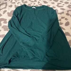 Maurices Notch green ribbed long sleeve